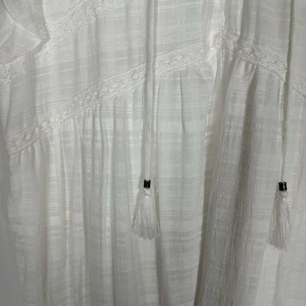 Nurture by Westbound White V-neck Tiered Maxi Dress Flutter Sleeves 1X‎ - Picture 4 of 9